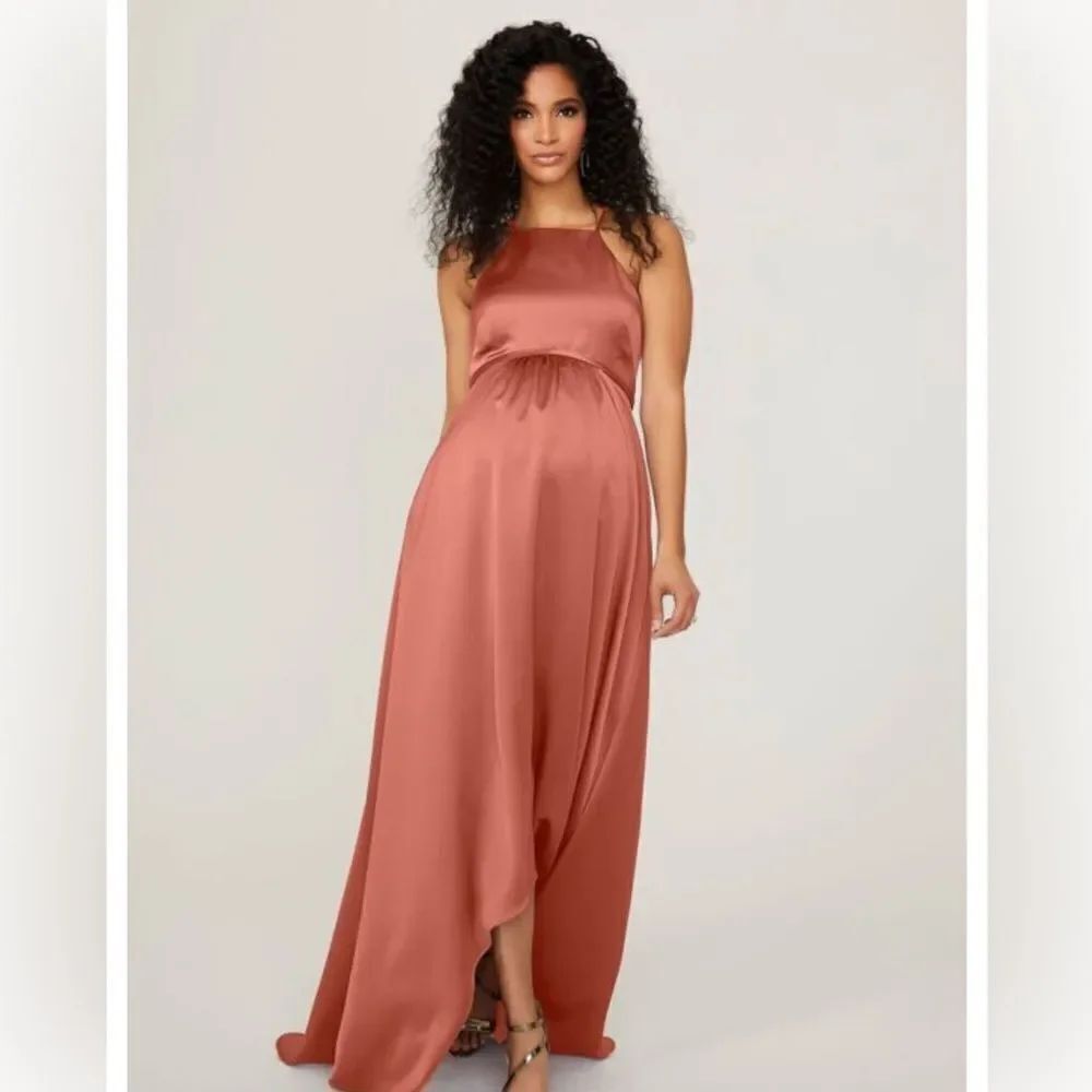 Morilee Madeline Gardner satin square neck maternity bridesmaid dress 14